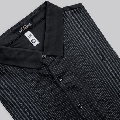 Seamless Striped Black Polo Men's Tshirt