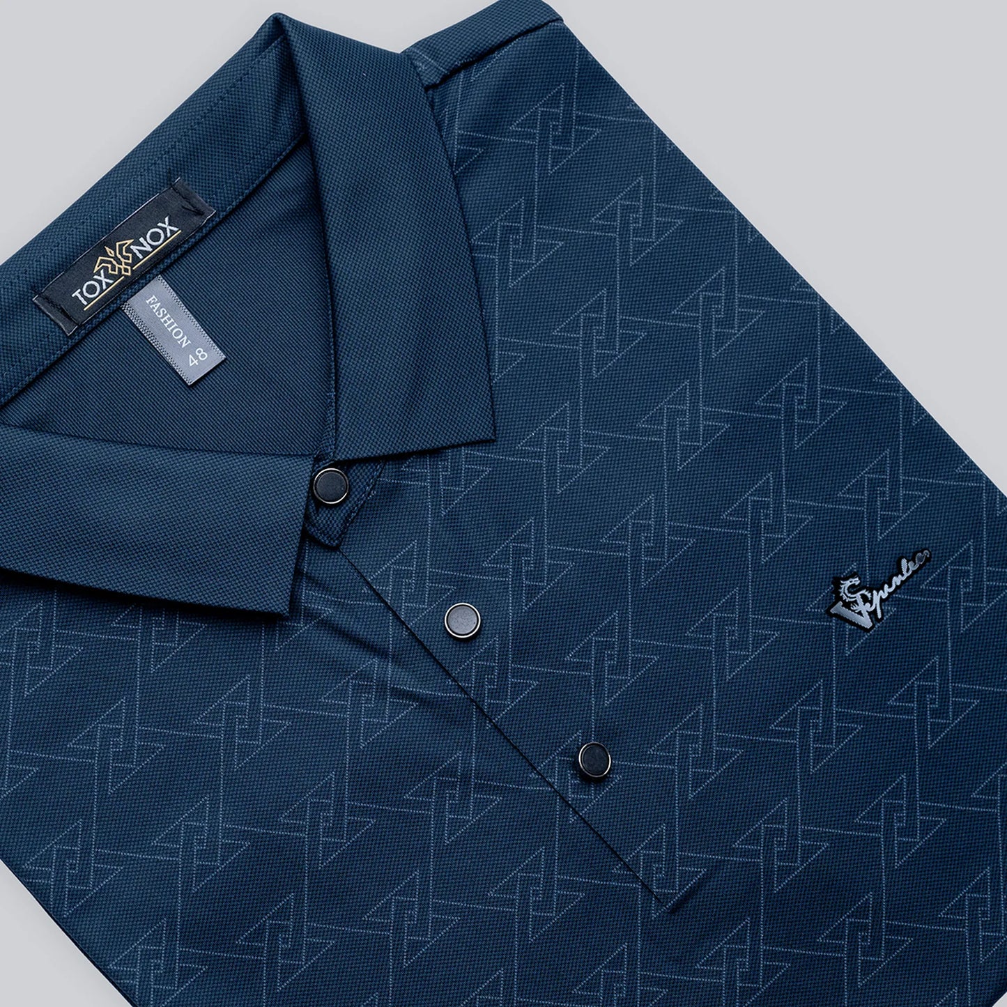 Casual Cobalt Printed Men's Polo Tshirt