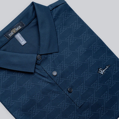 Casual Cobalt Printed Men's Polo Tshirt