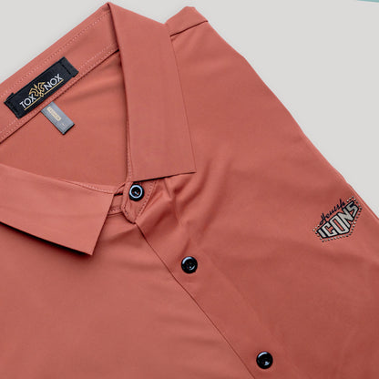 Casual Brick Rosewood Half Sleeve Shirt For Men