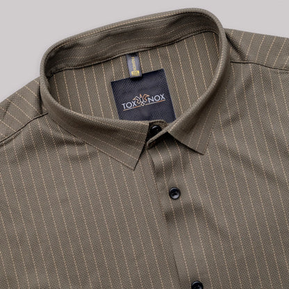 Casual Slate Stripped Men's Half Sleeve Shirt