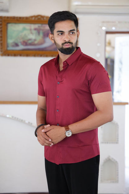 Seamless Maroon Shirt For Men