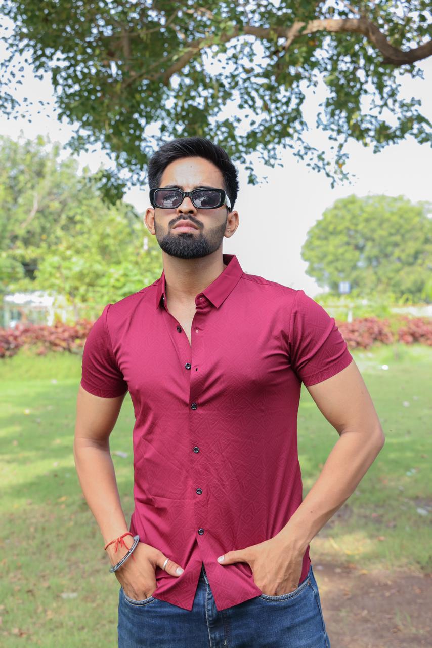Seamless Maroon Shirt For Men