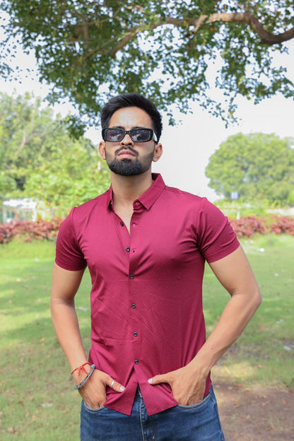 Seamless Maroon Shirt For Men